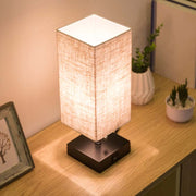 Linen Square Table Lamp - Elegant and Functional