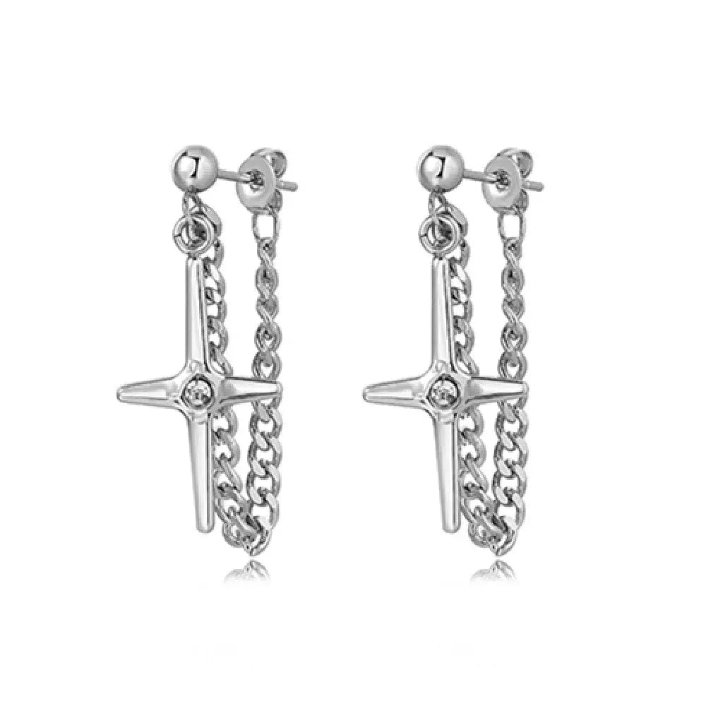 Men and Women Cross Chain Earrings