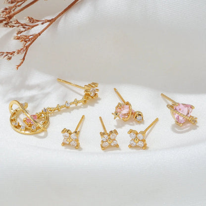 Women Sweet Love Earrings Set