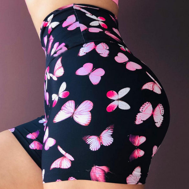 Butterfly High Top Yoga Shorts - Women's Fitness