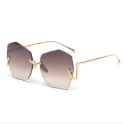 Polygonal Flat Lens Sunglasses – Modern Style