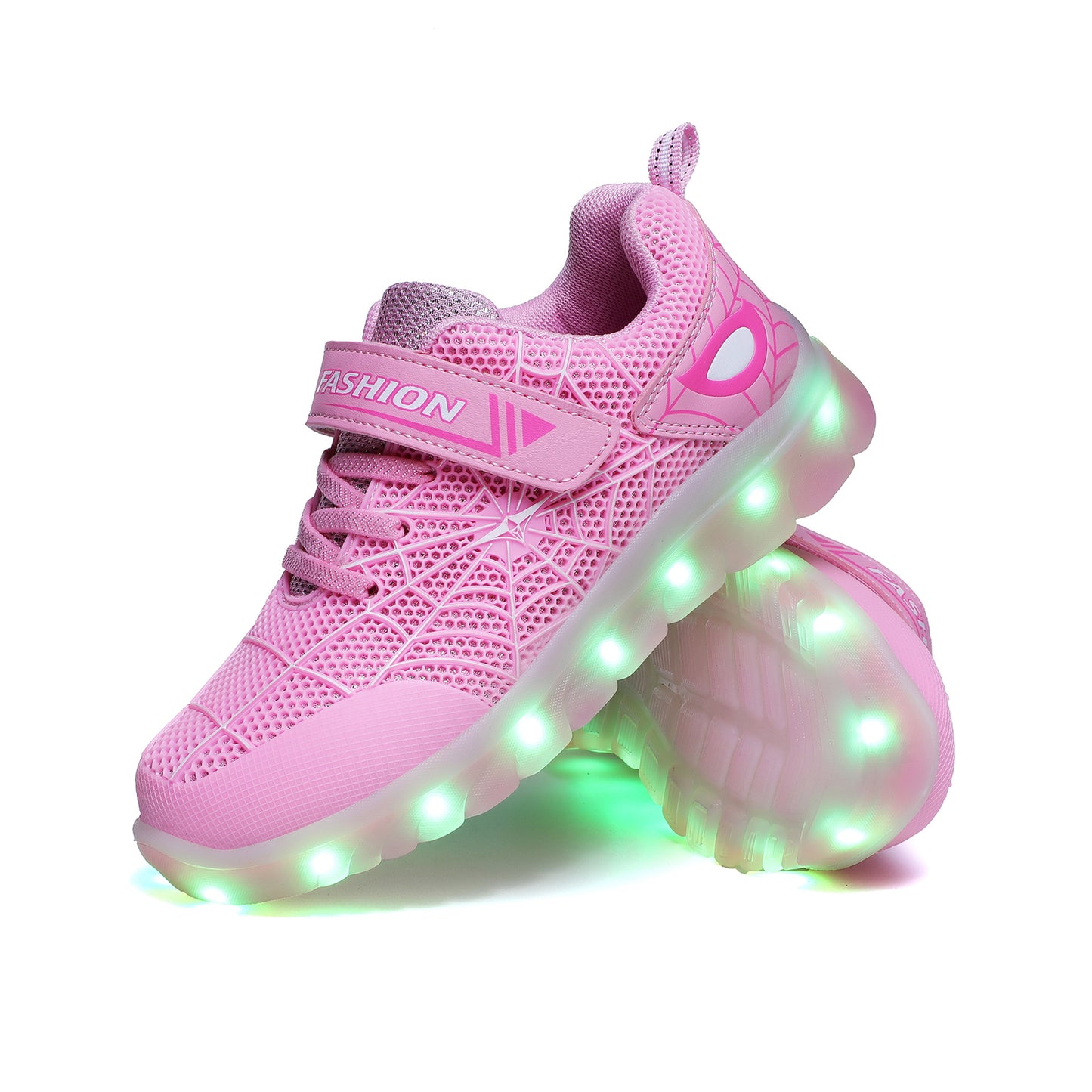 Kids Glowing Hook Loop Shoes