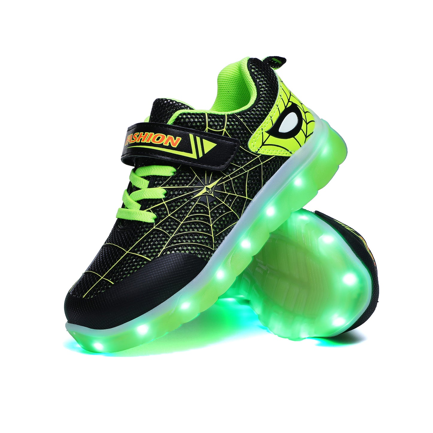 Kids Glowing Hook Loop Shoes