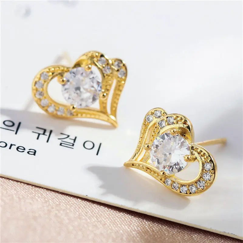 Fashion Hollow Heart Stud Earrings For Women