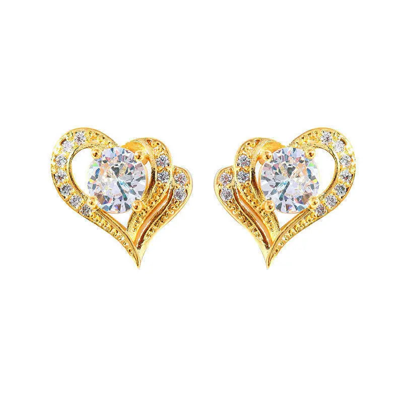 Fashion Hollow Heart Stud Earrings For Women