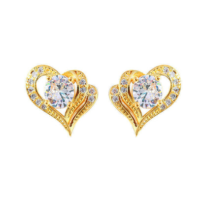 Fashion Hollow Heart Stud Earrings For Women