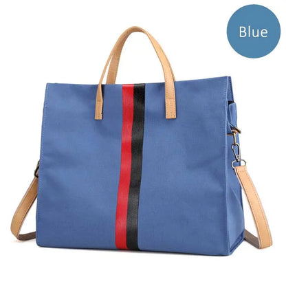 Canvas Stripe Tote Bag for Women