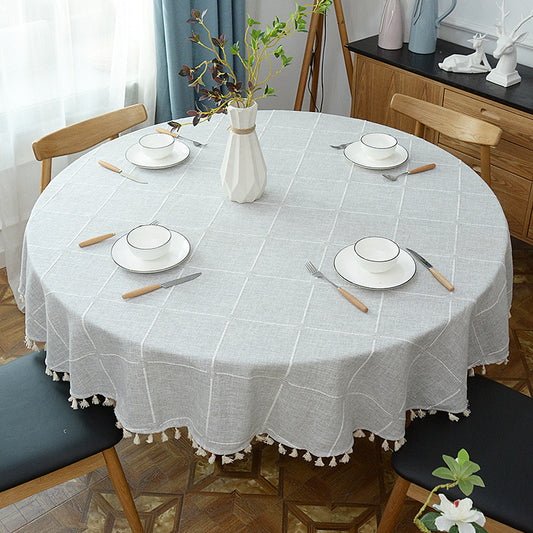 Elegante runde Tischdecke für das Essen zu Hause