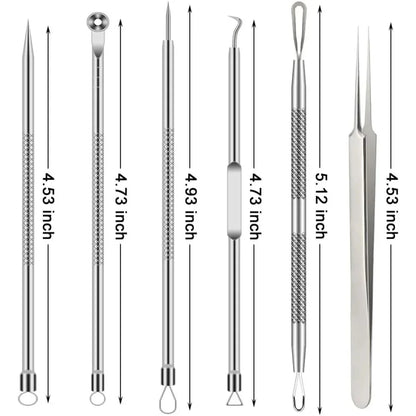 blackhead remover tools, stainless steel blackhead remover, 6pcs blackhead remover kit, blackhead extractor set, stainless steel pimple remover, acne removal tools, facial care tools, blackhead removal kit, stainless steel blemish extractor, comedone extractor set, skincare tools, face cleaning kit, stainless steel facial tools, acne treatment tools, blackhead remover set