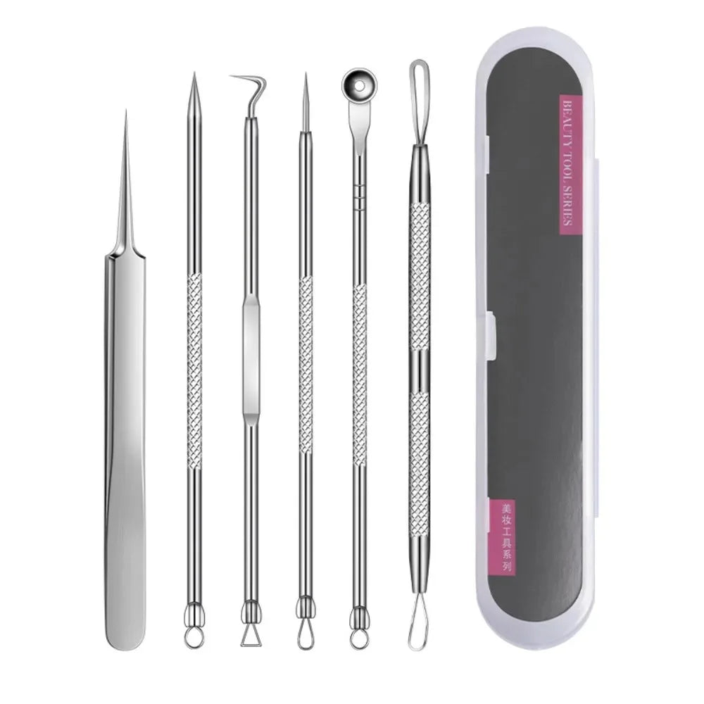 blackhead remover tools, stainless steel blackhead remover, 6pcs blackhead remover kit, blackhead extractor set, stainless steel pimple remover, acne removal tools, facial care tools, blackhead removal kit, stainless steel blemish extractor, comedone extractor set, skincare tools, face cleaning kit, stainless steel facial tools, acne treatment tools, blackhead remover set