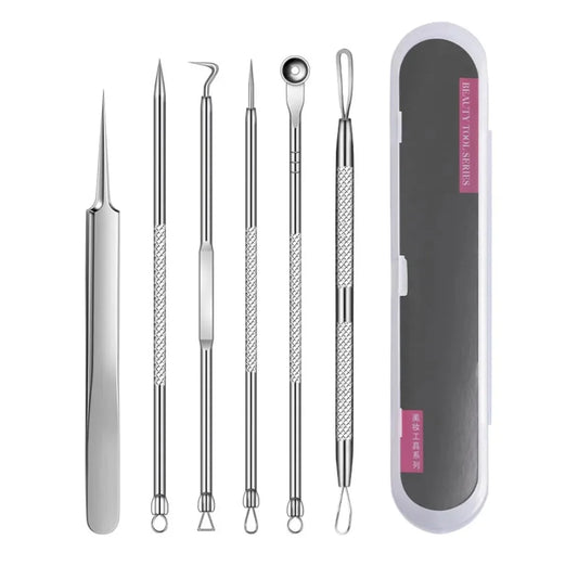 blackhead remover tools, stainless steel blackhead remover, 6pcs blackhead remover kit, blackhead extractor set, stainless steel pimple remover, acne removal tools, facial care tools, blackhead removal kit, stainless steel blemish extractor, comedone extractor set, skincare tools, face cleaning kit, stainless steel facial tools, acne treatment tools, blackhead remover set