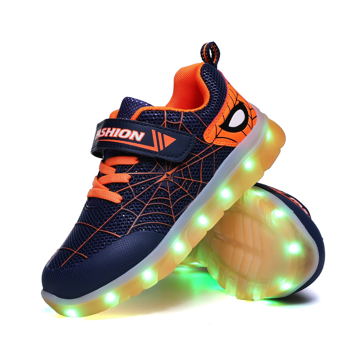 Kids Glowing Hook Loop Shoes