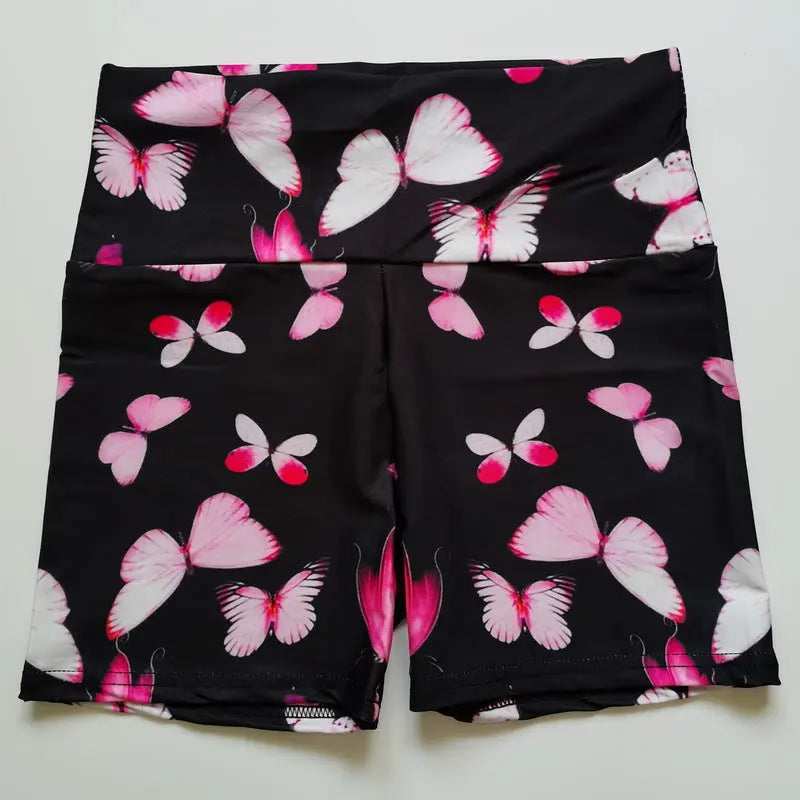 Butterfly High Top Yoga Shorts - Women's Fitness