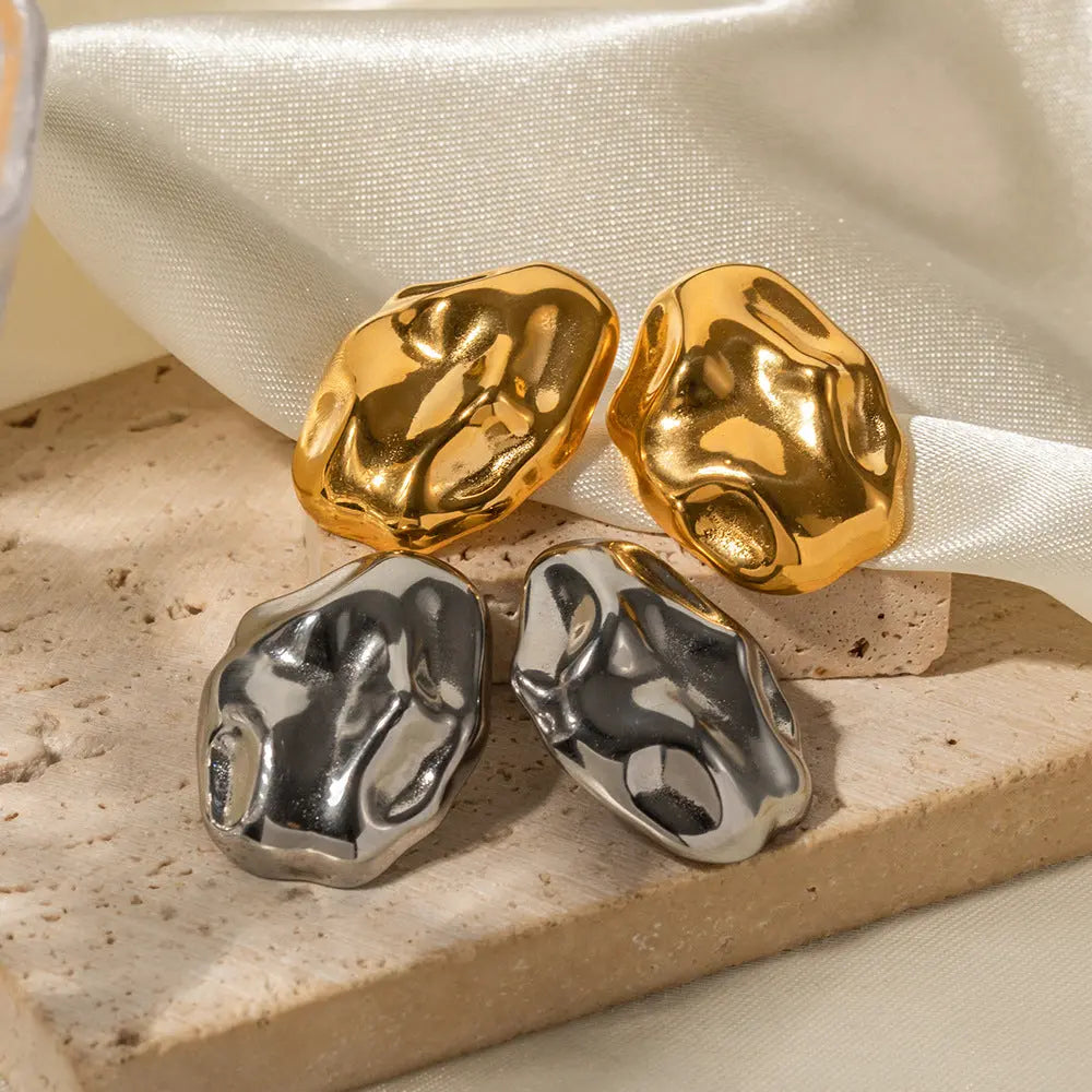 Chic Stainless Steel Hammered Studs