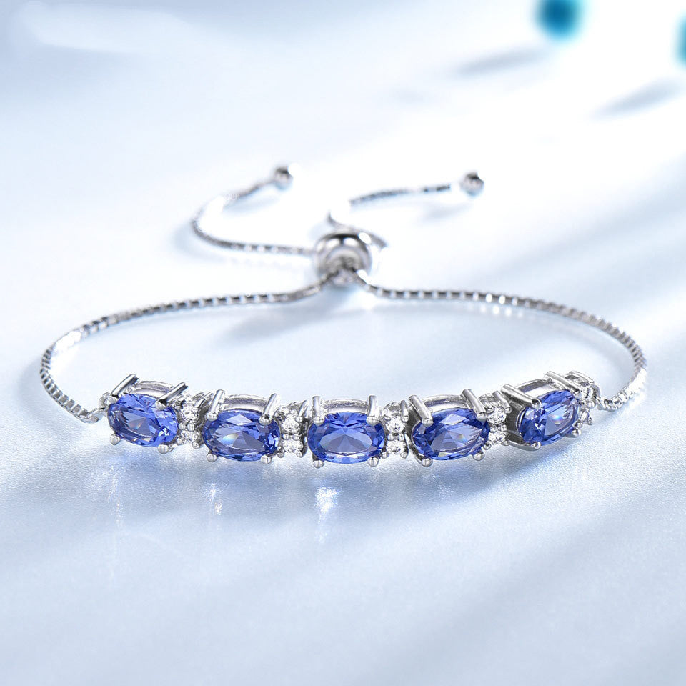 Blautopas-Kettengliederarmband