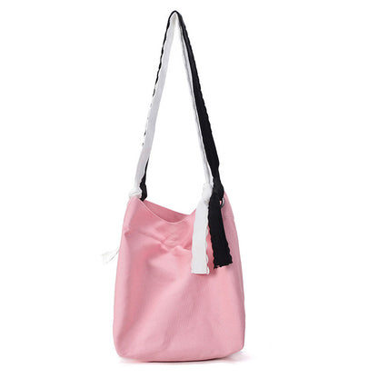 Canvas-Tasche mit doppeltem Riemen zum Einkaufen und Reisen