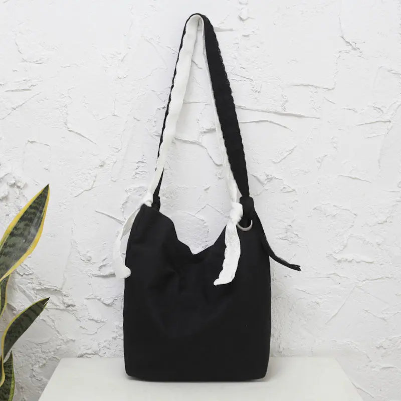 Canvas-Tasche mit doppeltem Riemen zum Einkaufen und Reisen