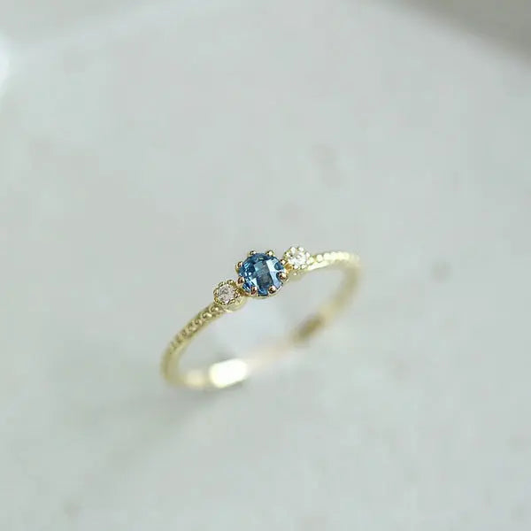 Ocean Blue Rhinestone Ring Set - Size 10.5