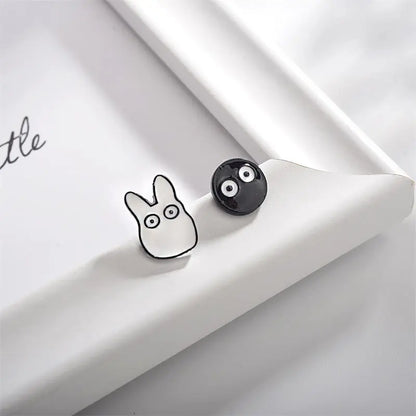 Quirky Cartoon Asymmetric Stud Earrings - Cute & Playful