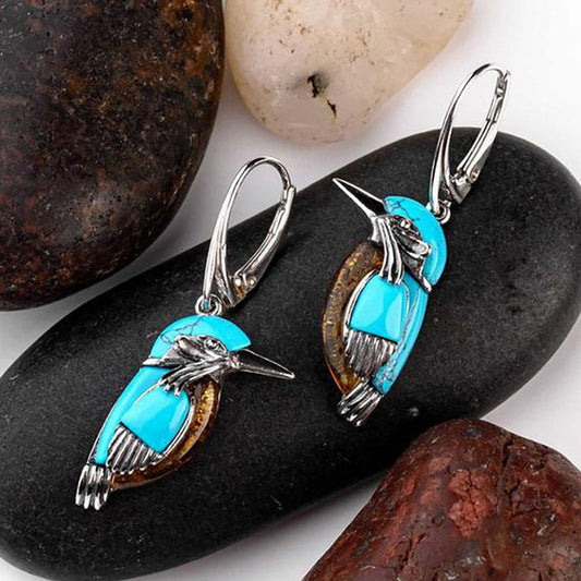 Elegant Turquoise Bird Earrings
