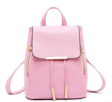 Chic PU Leather School Backpack for Girls