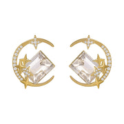 925 Silver Moon Star Earrings