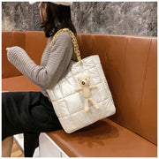 Thick Chain Tote Bags for Women Leather Big Shoulder Bag Ladies Large Capacity Shopper Purse Luxury Handbag