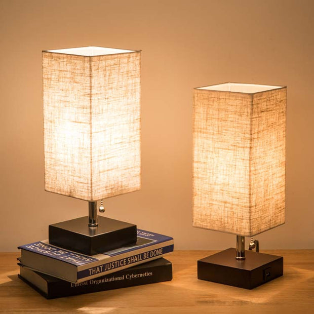 Linen Square Table Lamp - Elegant and Functional