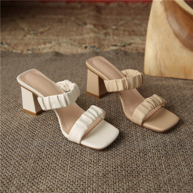 Square Toe Open-Toed Summer Sandals