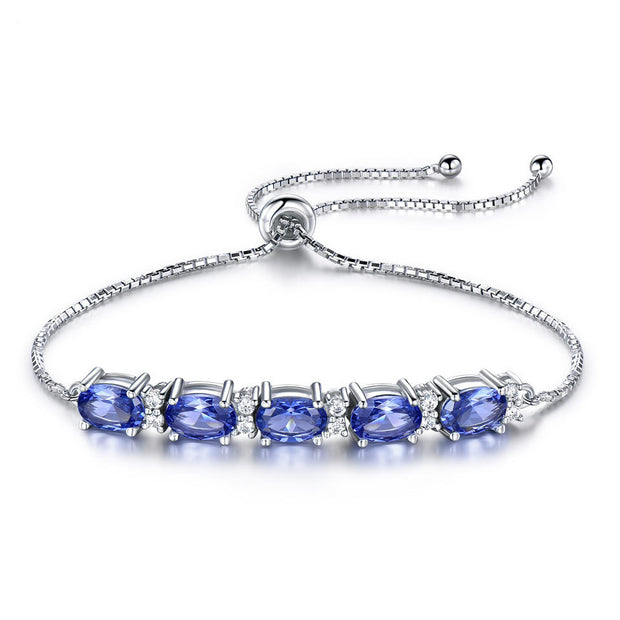 Blue Topaz Chain Link Bracelet