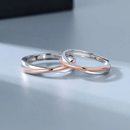 925 Silver Twin Knot Couple Rings - Men & Women