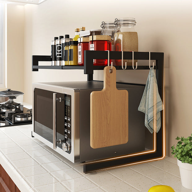 Retractable kitchen microwave rack