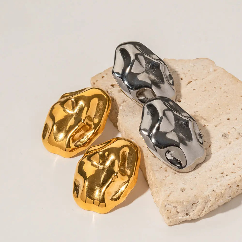 Chic Stainless Steel Hammered Studs