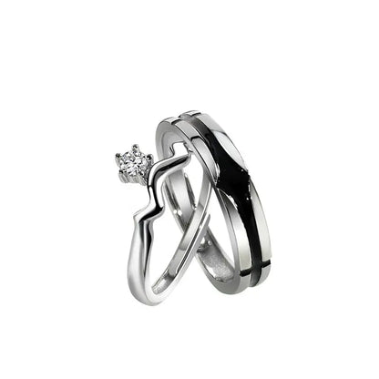 Paar Ringe aus Sterlingsilber für Damen und Herren