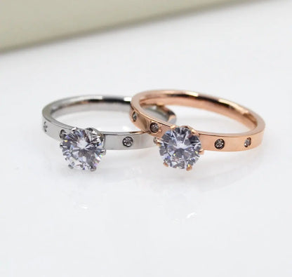 Set of 4 Small Diamond Rose Gold Rings