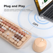 Cute 2.4G Wireless Keyboard Mouse Set