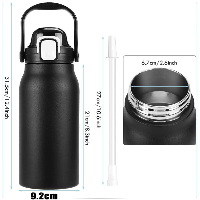 Large Capacity Stainless Steel Tumbler with Straw