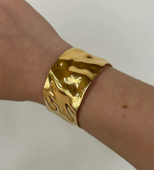 Bracelets manchette réglables plaqués or pour femme