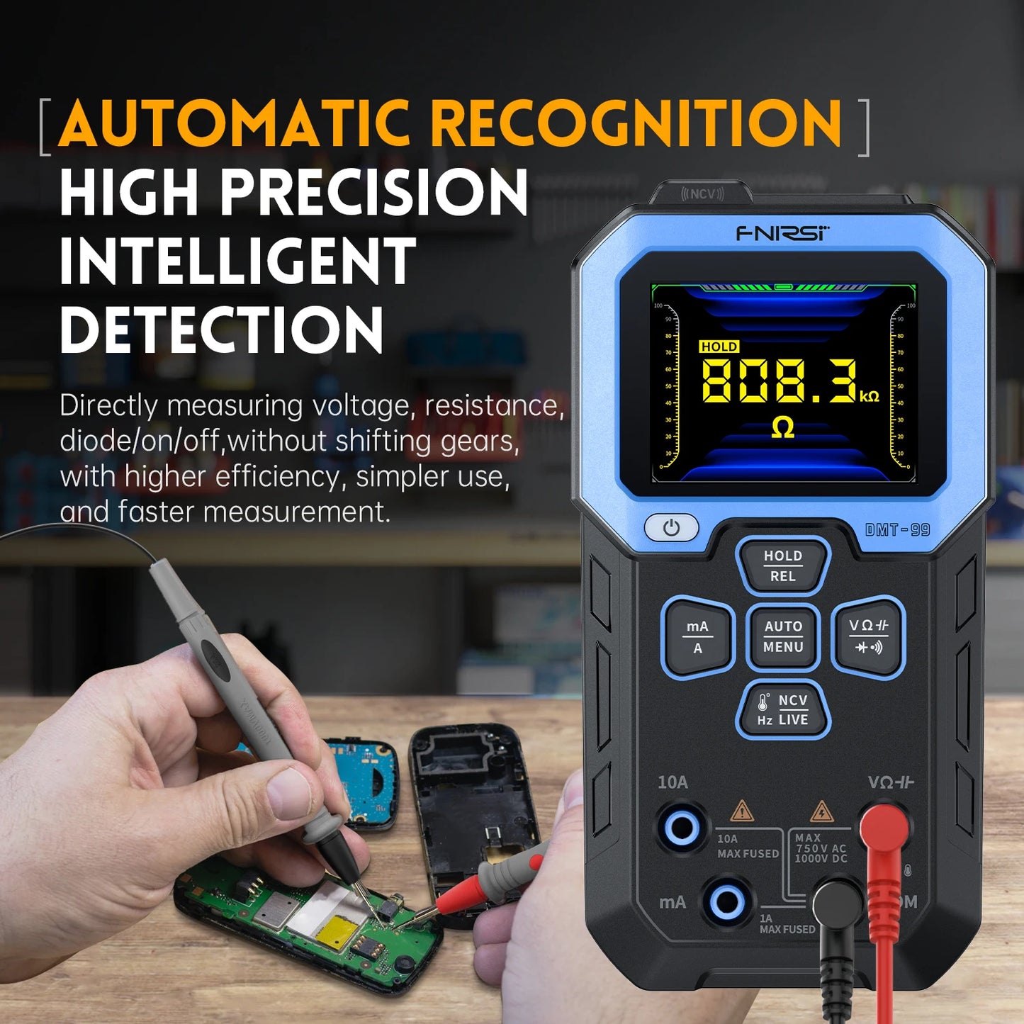 FNIRSI DMT-99 - Digital Multimeter 9999 Counts True RMS