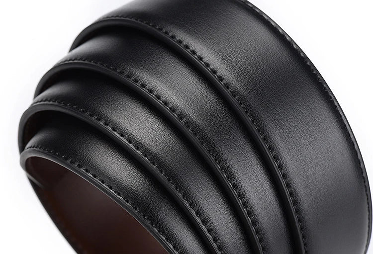 Ceinture double face en cuir véritable pour hommes