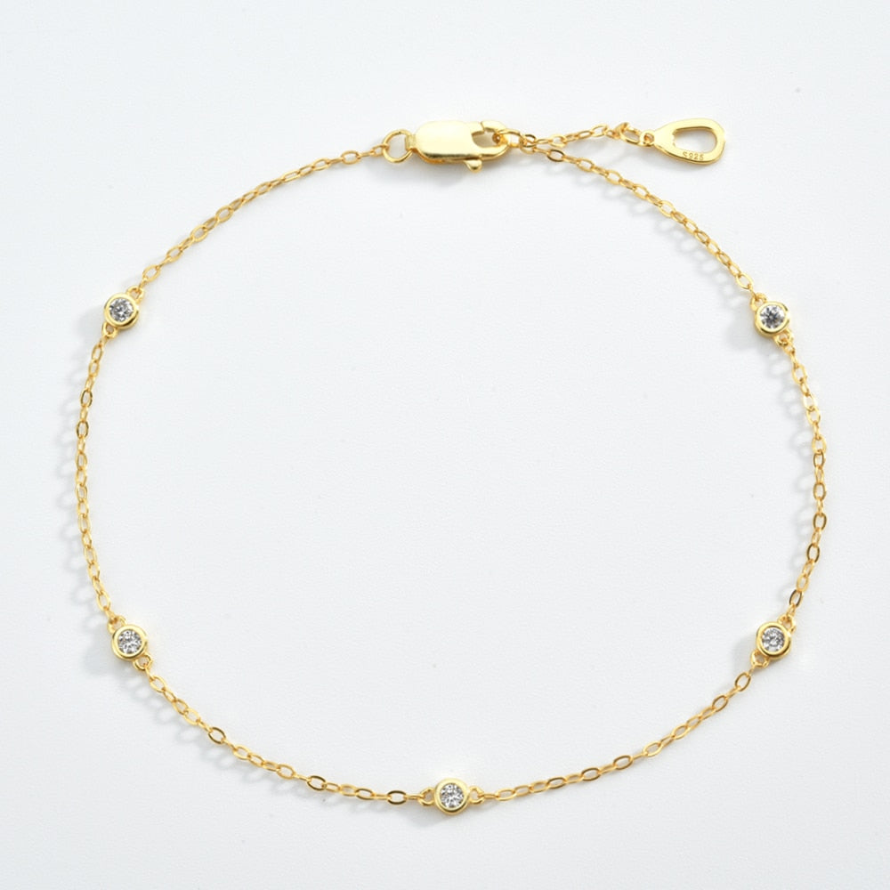 Luxury Gold CZ Charm Bracelet