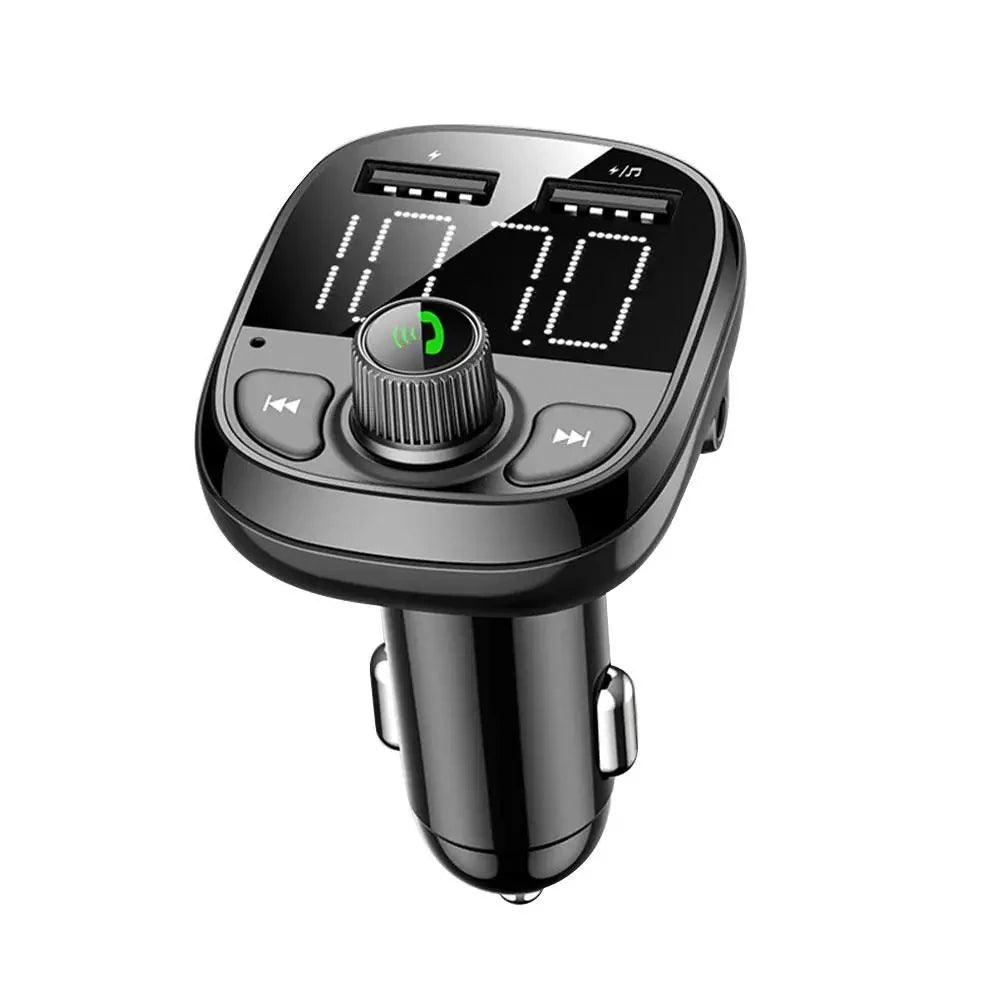 Bluetooth 5.0 FM Transmitter Car Kit with 5A Quick Charger and MP3 Player