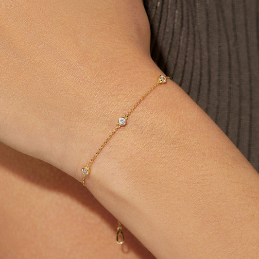 Luxury Gold CZ Charm Bracelet