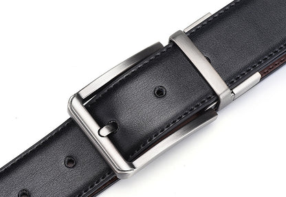 Ceinture double face en cuir véritable pour hommes