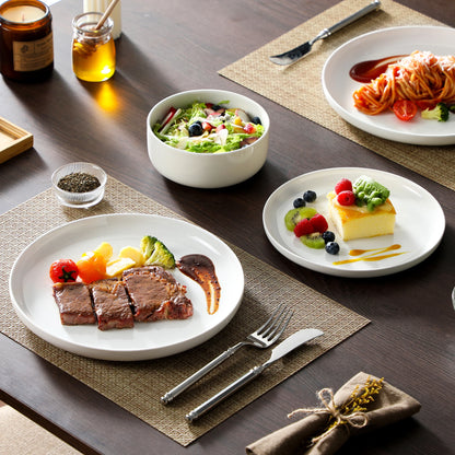 Ensembles d'assiettes et de bols, 12 pièces, vaisselle en porcelaine