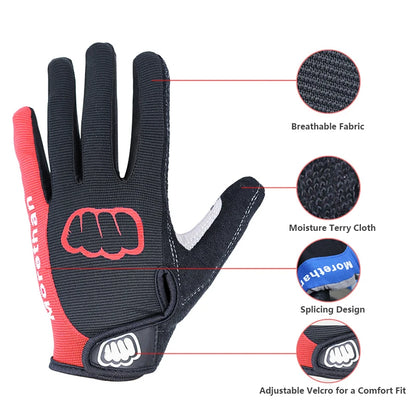 Anti-Slip Full Finger Cycling Gloves – 5mm SBR Padded