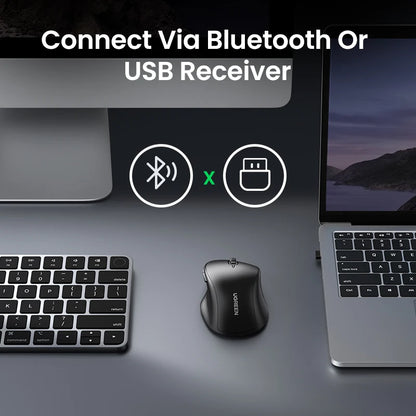 Bluetooth 5.0 Ergonomic Wireless Mouse - 6 Mute Buttons