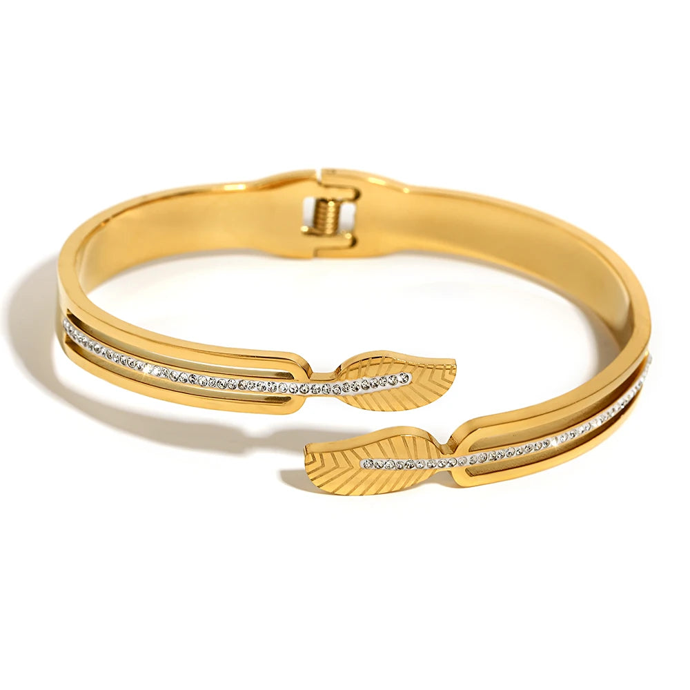 18-karätige Gold-Edelstahlarmbänder für Damen