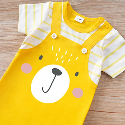 cartoon animal bear romper baby boys and girls, baby bear romper outfit, cartoon animal romper for babies, unisex baby romper bear design, cute baby romper boys and girls, animal print baby romper, soft cotton bear romper for babies, newborn bear romper unisex, toddler cartoon animal romper, baby clothing romper bear style