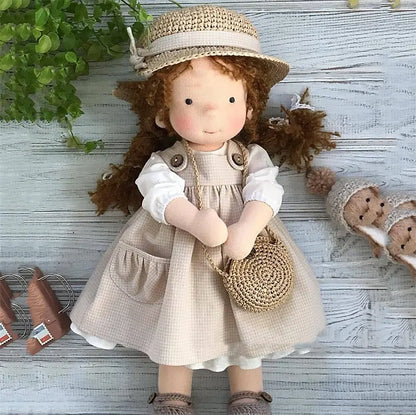 handmade waldorf cotton doll, diy waldorf doll, mini artist makeup doll, children's toy waldorf doll, handmade cotton toy doll, waldorf style mini doll, diy cotton doll for kids, artist handmade waldorf toy, small waldorf makeup doll, cotton waldorf children's toy